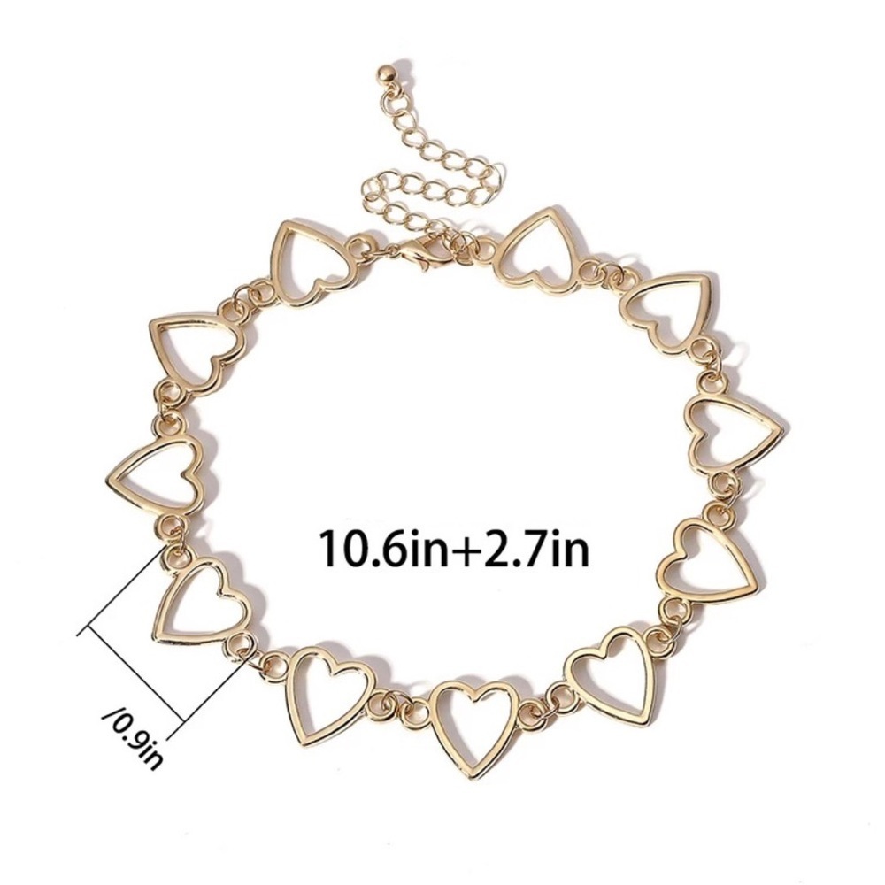 Stainless steel hearts choker - Picture 3 of 5